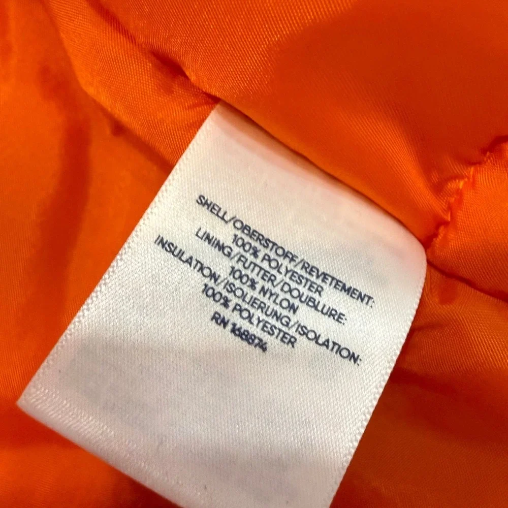 Lands' End kids insulated snow jacket and and snow bibs green orange geo XL14/16